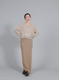 【Et】Simple Knit Tight Skirt