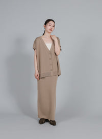 【Et】Simple Knit Tight Skirt