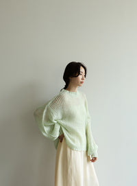 【Et】Cut Georgette Narrow Skirt