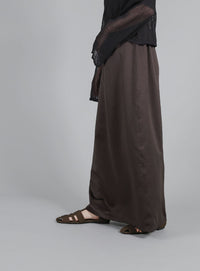 【Et】Matte Satin I-line Long Skirt