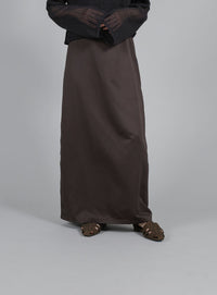 【Et】Matte Satin I-line Long Skirt
