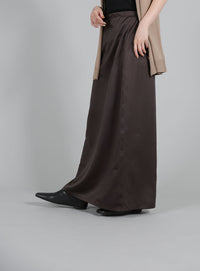 【Et】Matte Satin I-line Long Skirt