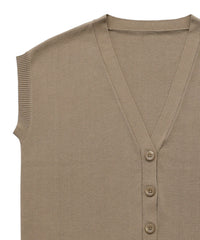 【Et】Oversized V-neck Knit Vest
