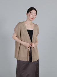 【Et】Oversized V-neck Knit Vest