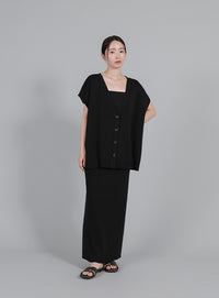 【Et】Oversized V-neck Knit Vest