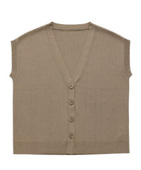 【Et】Oversized V-neck Knit Vest