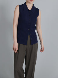 【Et】Linen Mix Tuck Wide Pants
