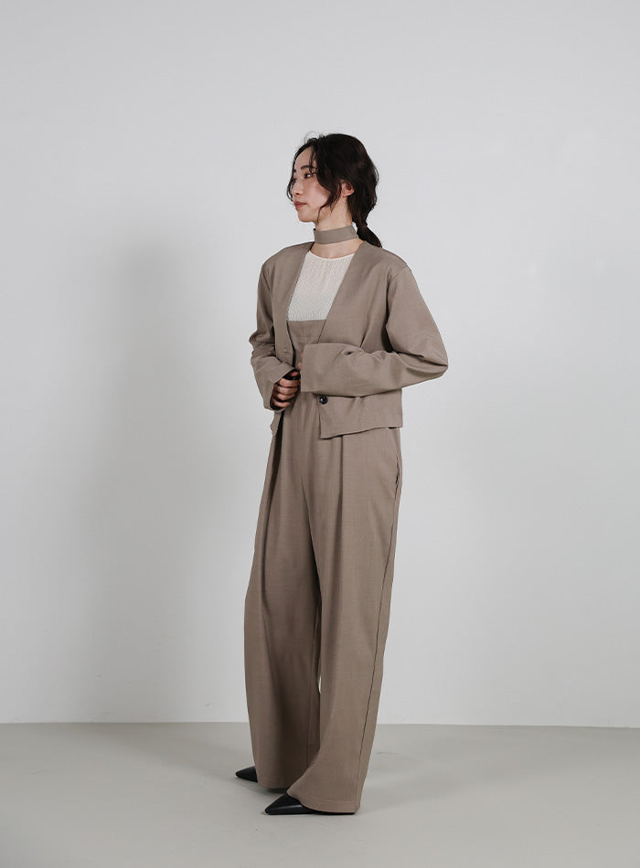 Et】No-Collar Jacket Overalls Set – SELECT MOCA