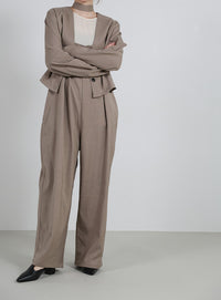 【Et】No-Collar Jacket Overalls Set