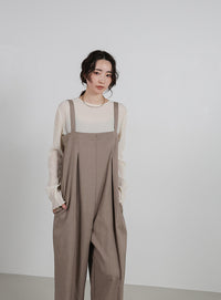 【Et】No-Collar Jacket Overalls Set