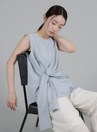 【Et】Asymmetrical Sleeveless Blouse
