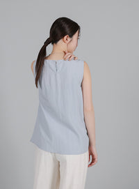 【Et】Asymmetrical Sleeveless Blouse