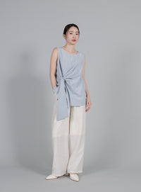 【Et】Asymmetrical Sleeveless Blouse