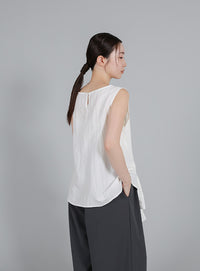 【Et】Asymmetrical Sleeveless Blouse