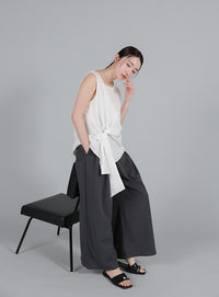 【Et】Asymmetrical Sleeveless Blouse