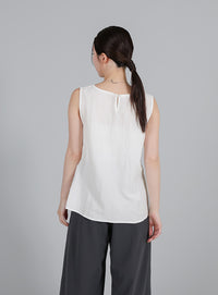 【Et】Asymmetrical Sleeveless Blouse
