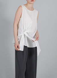 【Et】Asymmetrical Sleeveless Blouse