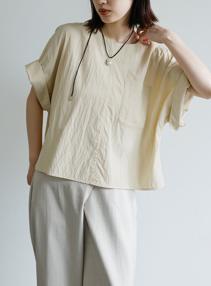 【Et】フロントポケットビッグカフスブラウス【SALE】