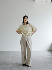 【Et】フロントポケットビッグカフスブラウス【SALE】