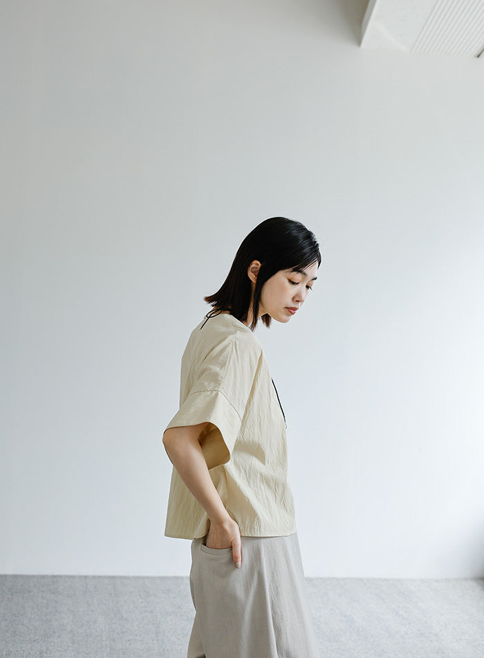 【Et】フロントポケットビッグカフスブラウス【SALE】