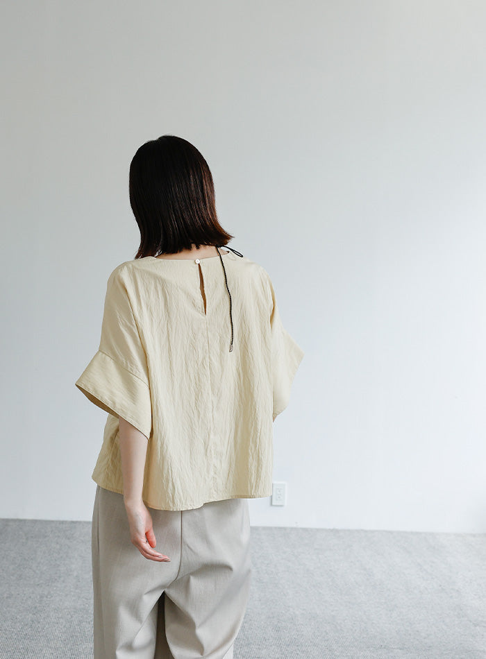 【Et】フロントポケットビッグカフスブラウス【SALE】