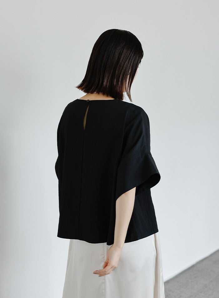 【Et】フロントポケットビッグカフスブラウス【SALE】