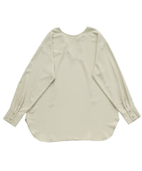 【Et】Tuck Ribbon Key Neck Blouse