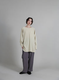 【Et】Tuck Ribbon Key Neck Blouse