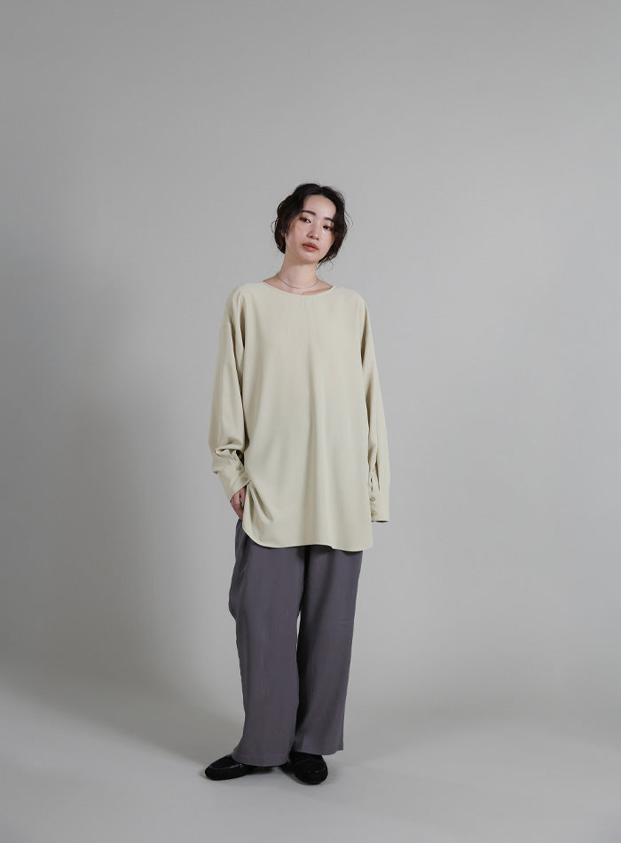 Et】Tuck Ribbon Key Neck Blouse – SELECT MOCA