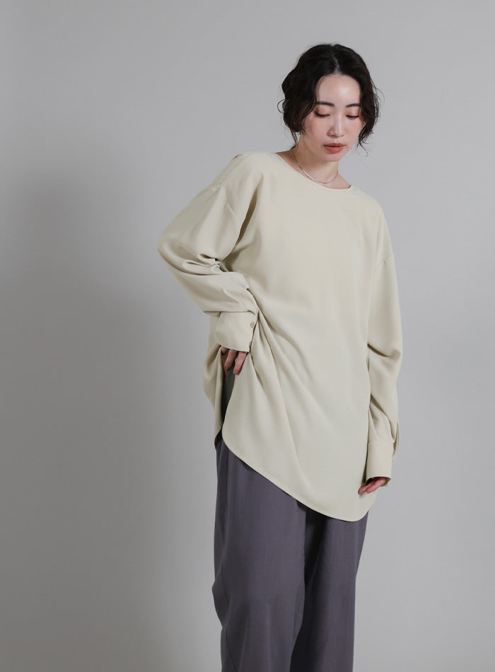 Et】Tuck Ribbon Key Neck Blouse – SELECT MOCA