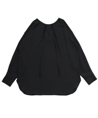 【Et】Tuck Ribbon Key Neck Blouse