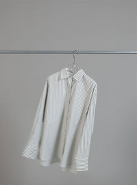 【Et】2Way Striped Oversized Blouse