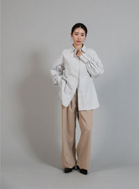 【Et】2Way Striped Oversized Blouse