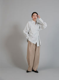 【Et】2Way Striped Oversized Blouse