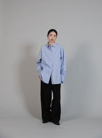 【Et】2Way Striped Oversized Blouse