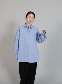 【Et】2Way Striped Oversized Blouse