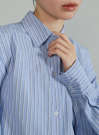 【Et】2Way Striped Oversized Blouse