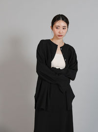 【Et】Button Design Wide Cuff Blouse