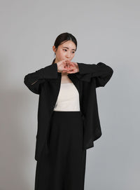 【Et】Button Design Wide Cuff Blouse