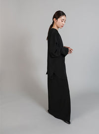 【Et】Button Design Wide Cuff Blouse