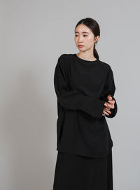【Et】Button Design Wide Cuff Blouse
