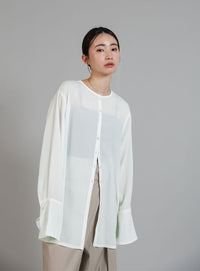 【Et】Button Design Wide Cuff Blouse