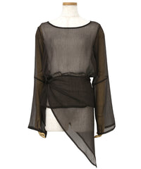 【Et】Sheer Blouse and Scarf Set