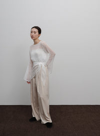 【Et】Sheer Blouse and Scarf Set