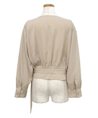 【Et】Belted Wrap Blouse