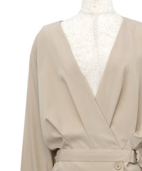 【Et】Belted Wrap Blouse