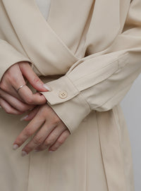 【Et】Belted Wrap Blouse