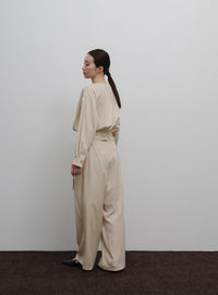 【Et】Belted Wrap Blouse