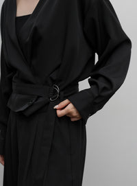 【Et】Belted Wrap Blouse