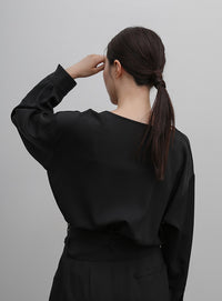【Et】Belted Wrap Blouse
